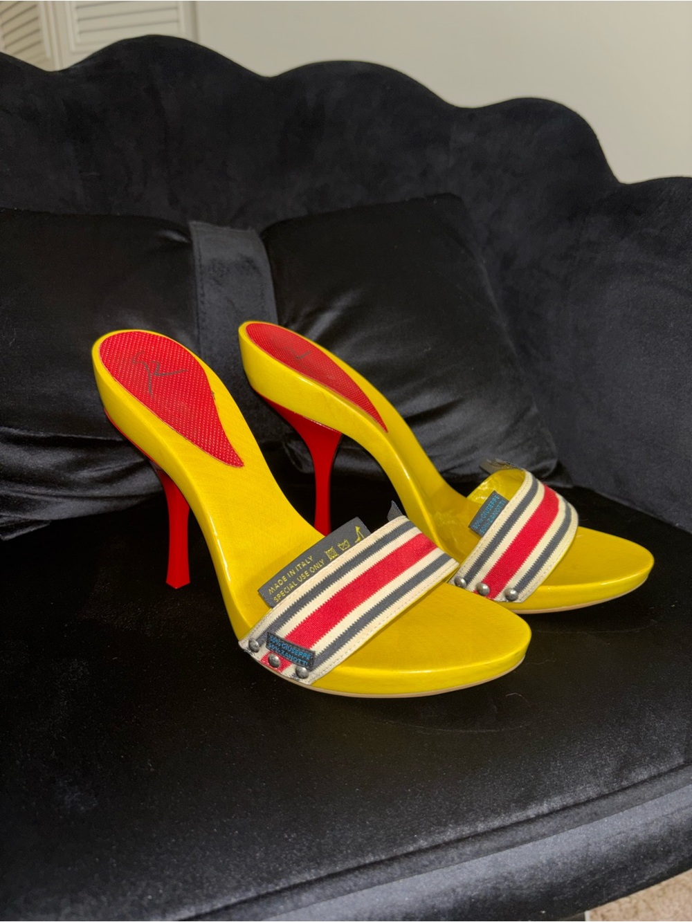 Rare vintage Giuseppe Zanotti wooden mules size 36.5